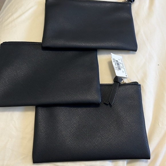 3 SAKS FIFTH AVENUE CLASSY LEATHERETTE POUCHES - Picture 2 of 8